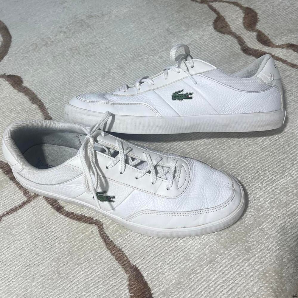White lacoste court master leather sneakers